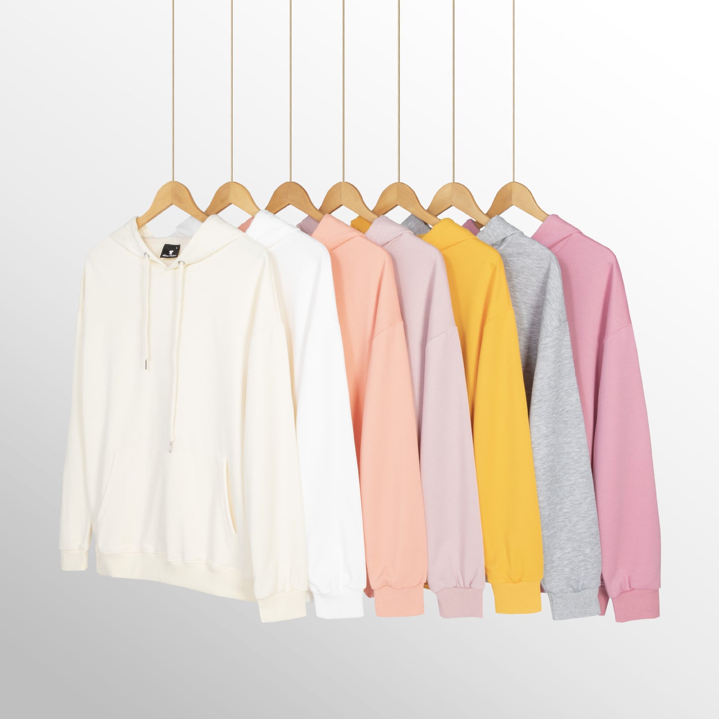 Spring And Autumn Drop Shoulder Loose Solid Color Hooded Sweater For Men And Women