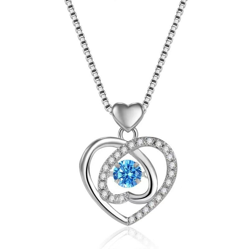 Beating Heart Necklace Light Extravagant Love Heart Ocean Heart Clavicle Chain Jewelry Suit