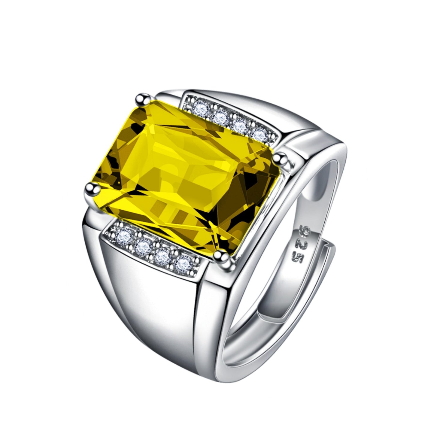 Open Brazil Natural Amethyst Colored Gems Ring