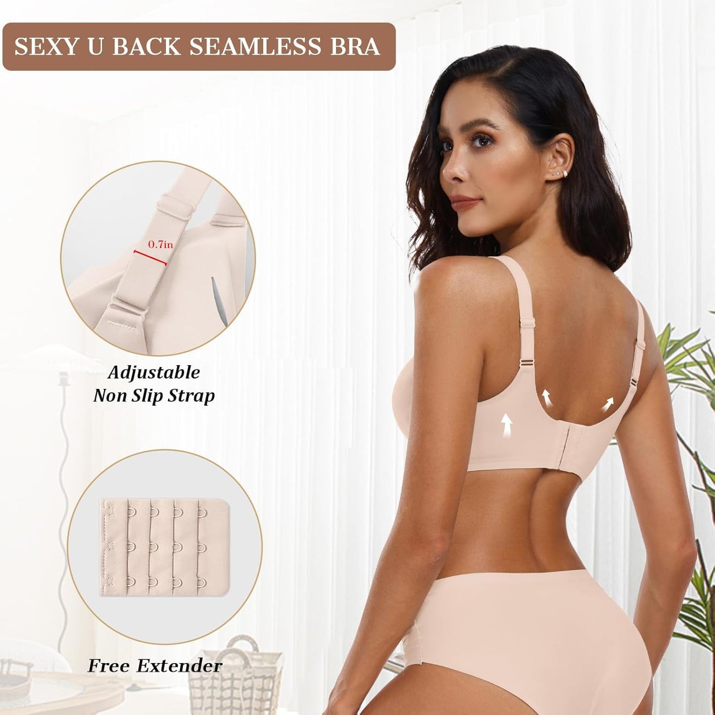 OEAK - Brasier sin aros para mujer, con soporte push up, cobertura completa, cómodo, para uso diario, sin costuras para usar con camisetas