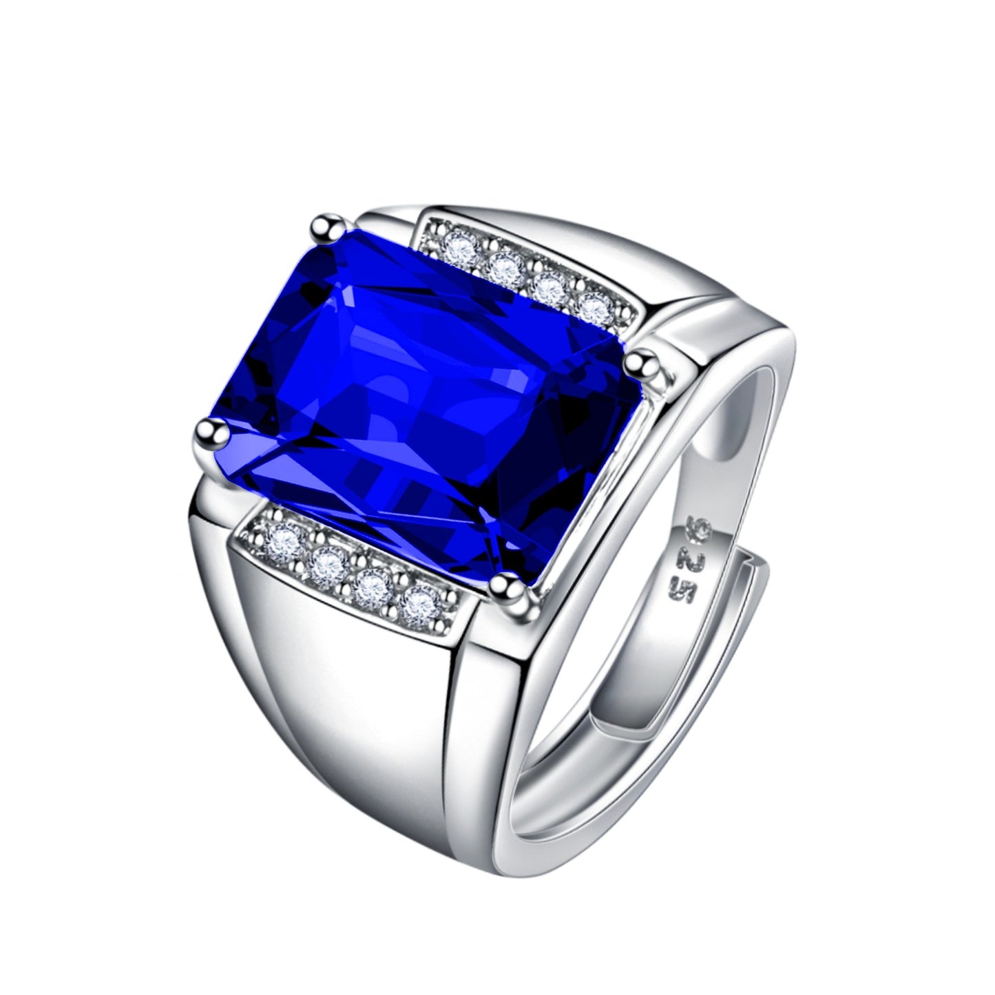 Open Brazil Natural Amethyst Colored Gems Ring