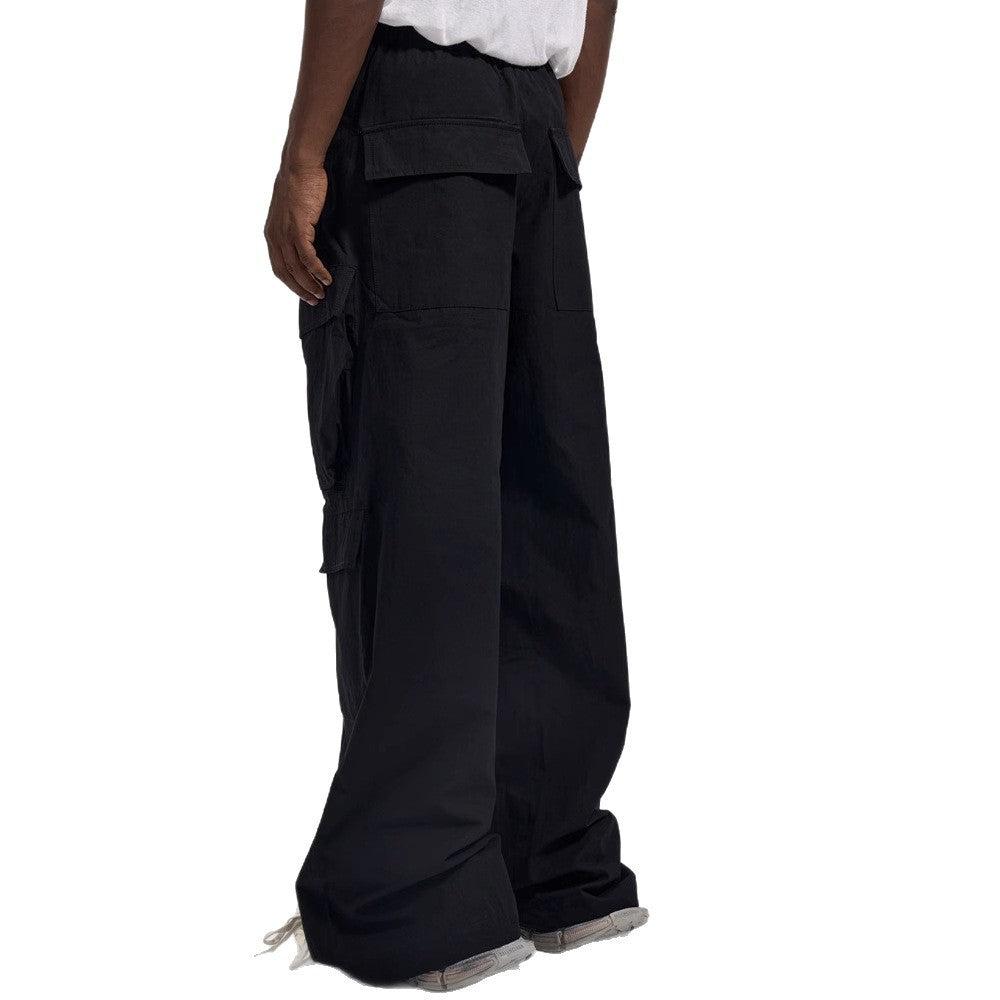 Side Pocket Loose Mop Tooling Flared Casual Pants