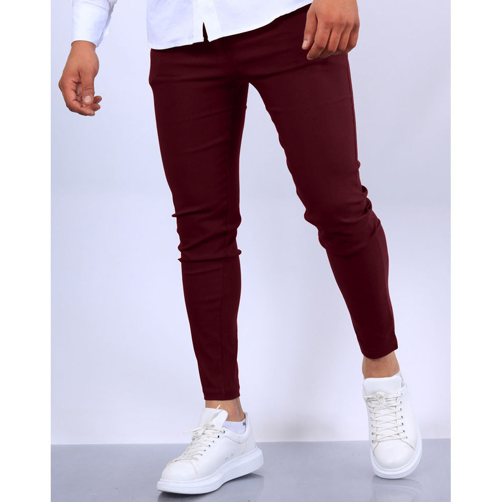 Men's Solid Color Faux Pocket Formal Casual Pants