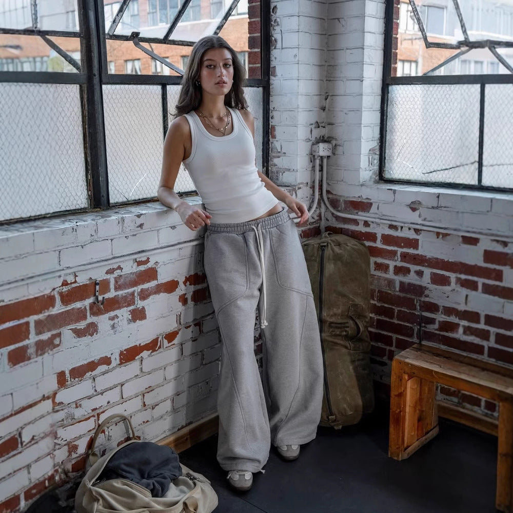 Sweatpants Embroidered Men's And Women's Wide-leg Pants Loose Casual Pants