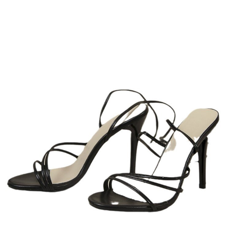 Sexy Round Toe Strap Stiletto Heel High Heels