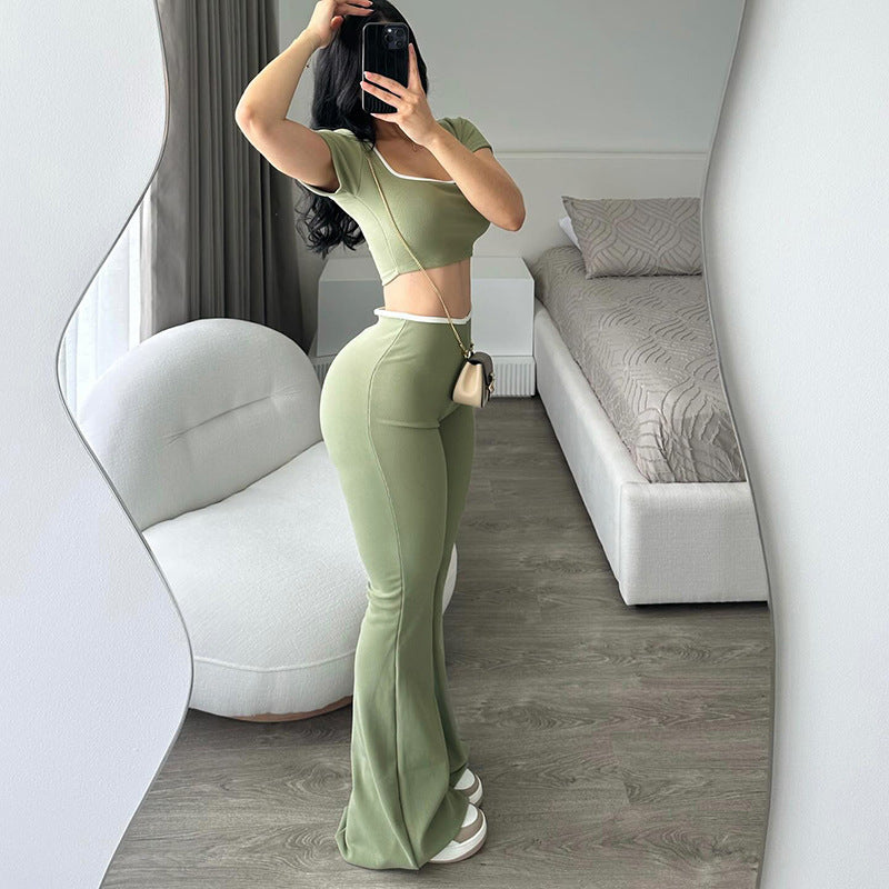 Comfortable Low Waist Elastic Navel Slightly Pull Slimming Suit