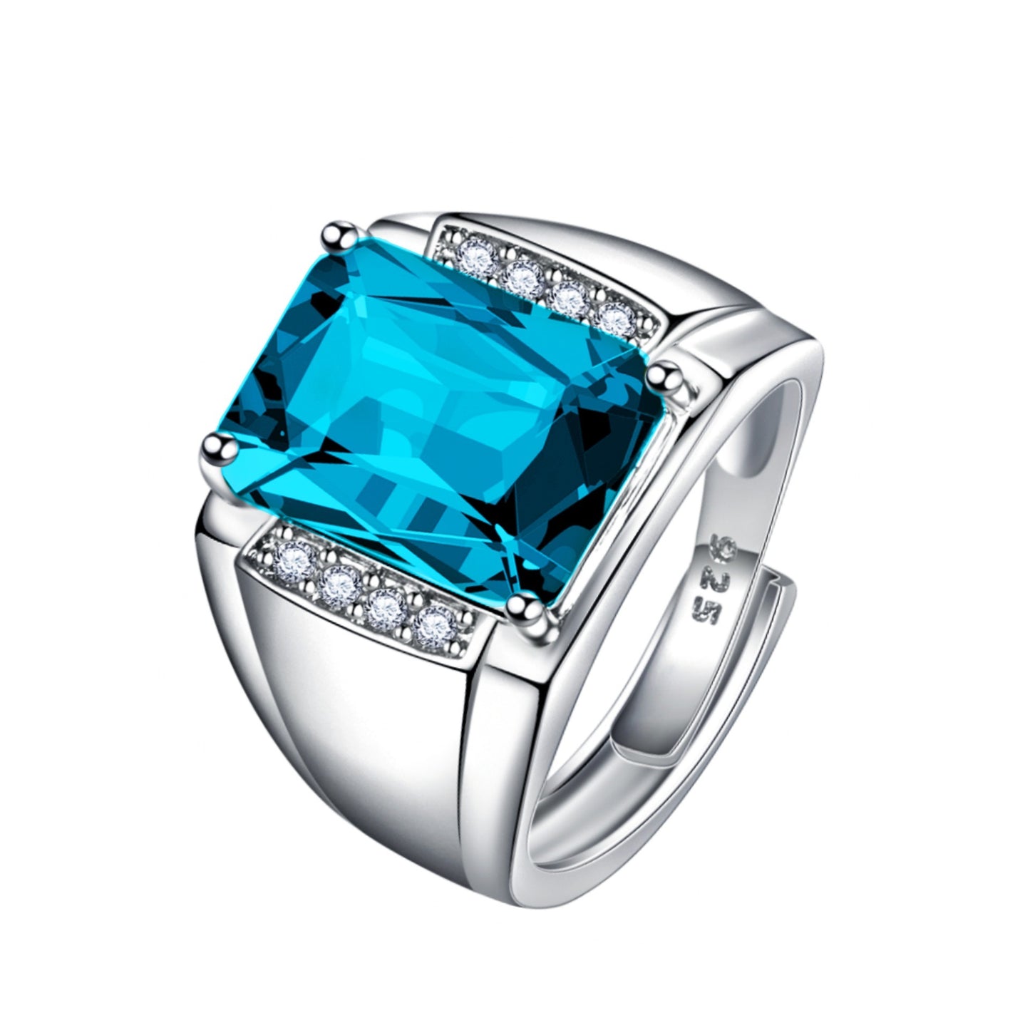 Open Brazil Natural Amethyst Colored Gems Ring