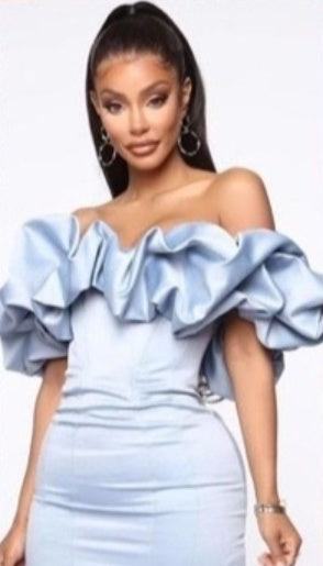 European And American Ruffled Tube Top Dress